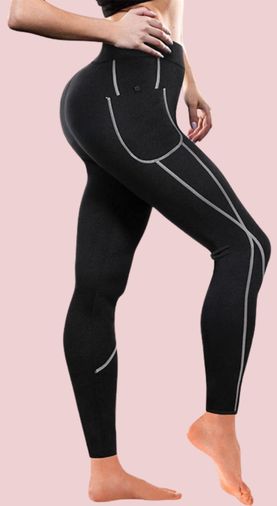 Women Hot Neoprene Sweat Pants Weight Loss Workout Running Capris.