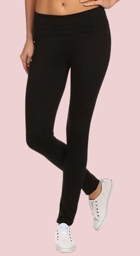 Yoga Leggings Capri with Fold Over Waistband